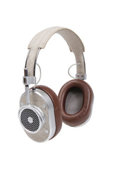 CUFFIE OVER-EAR IN COTONE LINO E PELLE