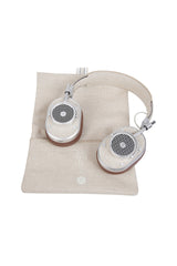 CUFFIE OVER-EAR IN COTONE LINO E PELLE