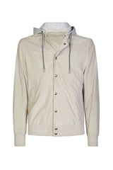 GIUBBINO IN PELLE SUEDE E FELPA