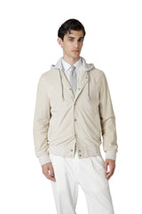 GIUBBINO IN PELLE SUEDE E FELPA