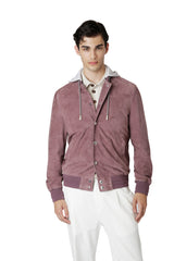 GIUBBINO IN PELLE SUEDE E FELPA