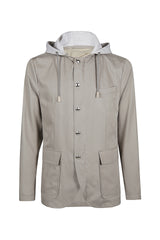 GIACCA CON CAPPUCCIO SETA E FELPA