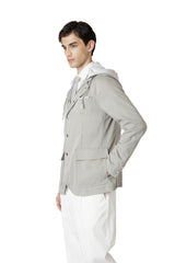 GIACCA CON CAPPUCCIO SETA E FELPA