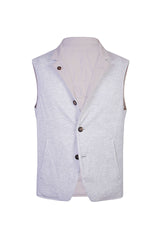 GILET REVERSIBILE LINO E COTONE