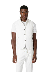 GILET REVERSIBILE LINO E COTONE