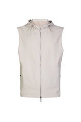 GILET CON CAPPUCCIO SETA