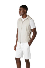 GILET CON CAPPUCCIO SETA