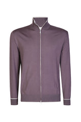 FULL ZIP SWEATER STANDING COLLAR