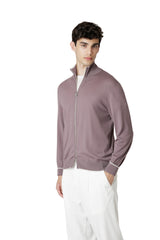 FULL ZIP SWEATER STANDING COLLAR