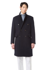 Cashmere wool double -breasted coat