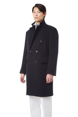 Cashmere wool double -breasted coat