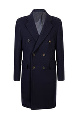 Cashmere wool double -breasted coat