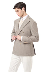 Cashmere wool double -breasted jacket