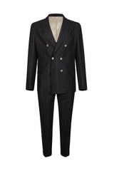 Double -breasted Cashmere Silk Wool Dress