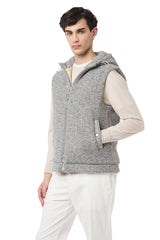 GILET CON CAPPUCCIO LANA CASHMERE