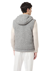 GILET CON CAPPUCCIO LANA CASHMERE