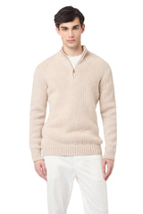 MAGLIA MEZZA ZIP LANA