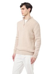 MAGLIA MEZZA ZIP LANA