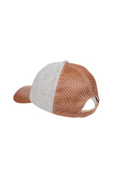 CAPPELLO LANA SETA CASHMERE E PELLE