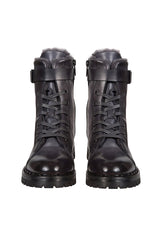 STIVALETTO PELLE OVINA VITELLO CON MONTONE AGNELLO