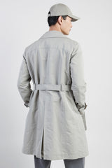 DOUBLE-BREASTED COTTON AND SILK COAT