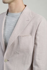 SINGLE-BREASTED LINEN, WOOL AND SILK JACKET