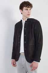 GIACCA MONOPETTO SUEDE RESINATO