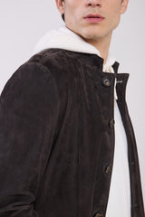 GIACCA MONOPETTO SUEDE RESINATO