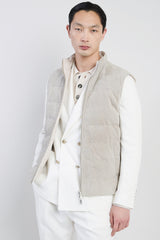 GILET REVERSIBILE SUEDE E JERSEY COSTA INGLESE