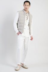 GILET REVERSIBILE SUEDE E JERSEY COSTA INGLESE