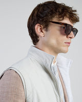 REVERSIBLE COTTON LINEN AND NYLON WOOL VEST