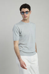 CREW NECK LINEN AND COTTON SWEATER