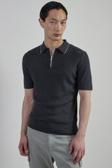 MAGLIA MEZZA ZIP MERINOS SETA