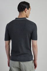 MAGLIA MEZZA ZIP MERINOS SETA