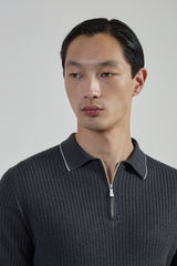 MAGLIA MEZZA ZIP MERINOS SETA