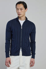 FULL ZIP COTTON SILK CASHMERE SWEATER