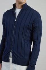 FULL ZIP COTTON SILK CASHMERE SWEATER
