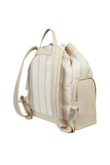 ZAINO TELA COTONE RIGATA E PELLE