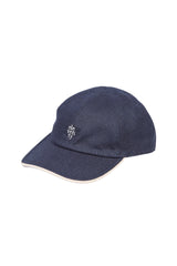 LINEN, COTTON AND SUEDE HAT
