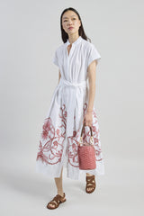 COTTON POPLIN DRESS WITH EMBROIDERY