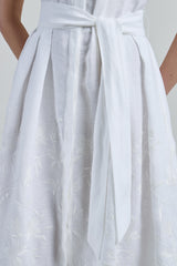 LINEN DRESS WITH EMBROIDERY