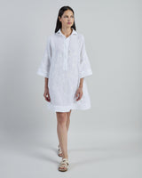 LINEN DAY DRESS WITH EMBROIDERY