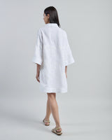 LINEN DAY DRESS WITH EMBROIDERY