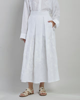 LINEN SKIRT WITH EMBROIDERY