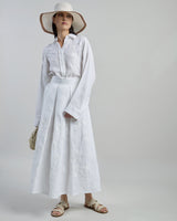 LINEN SKIRT WITH EMBROIDERY