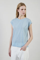 T-SHIRT GIROCOLLO JERSEY METALLIZZATO