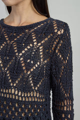 CREW NECK LINEN SILK SWEATER