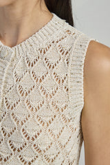 COTTON LINEN SLEEVELESS SWEATER