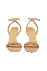 SUEDE SANDALS WITH RHINESTONE