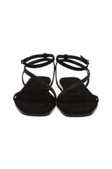 SANDALI CAMOSCIO CON STRASS